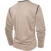 imageMens Henley Long Sleeve Shirts Casual Button TShirt Classic Basic Lightweight Pullover Cotton Tees Fashion TopsKhaki