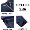 imageMens Henley Long Sleeve Shirts Casual Button TShirt Classic Basic Lightweight Pullover Cotton Tees Fashion TopsNavy