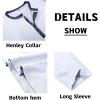 imageMens Henley Long Sleeve Shirts Casual Button TShirt Classic Basic Lightweight Pullover Cotton Tees Fashion TopsWhite