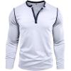 imageMens Henley Long Sleeve Shirts Casual Button TShirt Classic Basic Lightweight Pullover Cotton Tees Fashion TopsWhite