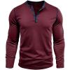 imageMens Henley Long Sleeve Shirts Casual Button TShirt Classic Basic Lightweight Pullover Cotton Tees Fashion TopsWinered