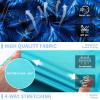 imageMens Swim Trunks 9quot Board Shorts with Compression Liner Swimsuit Builtin Bathing Suit Quick Dry Swimwear Zipper PocketBlue Leaves
