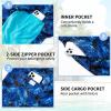 imageMens Swim Trunks 9quot Board Shorts with Compression Liner Swimsuit Builtin Bathing Suit Quick Dry Swimwear Zipper PocketBlue Leaves