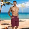 imageMens Swim Trunks 9quot Board Shorts with Compression Liner Swimsuit Builtin Bathing Suit Quick Dry Swimwear Zipper PocketBordeaux Red