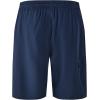 imageMens Swim Trunks 9quot Board Shorts with Compression Liner Swimsuit Builtin Bathing Suit Quick Dry Swimwear Zipper PocketNavy