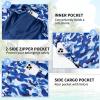 imageMens Swim Trunks 9quot Board Shorts with Compression Liner Swimsuit Builtin Bathing Suit Quick Dry Swimwear Zipper PocketNavy Camo