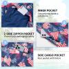 imageMens Swim Trunks 9quot Board Shorts with Compression Liner Swimsuit Builtin Bathing Suit Quick Dry Swimwear Zipper PocketNavy Usa Flag