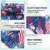 imageMens Swim Trunks 9quot Board Shorts with Compression Liner Swimsuit Builtin Bathing Suit Quick Dry Swimwear Zipper PocketNavy Usa Flag
