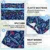 imageMens Swim Trunks 9quot Board Shorts with Compression Liner Swimsuit Builtin Bathing Suit Quick Dry Swimwear Zipper PocketNeon Crocodile