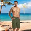 imageMens Swim Trunks 9quot Board Shorts with Compression Liner Swimsuit Builtin Bathing Suit Quick Dry Swimwear Zipper PocketOlive Green