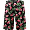 imageMens Swim Trunks Quick Dry Board Shorts with Mesh Lining Breathable Fit Hawaii Beach Shorts Swimwear Bathing SuitsBlack Flamingo