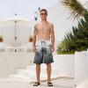 imageMens Swim Trunks Quick Dry Board Shorts with Mesh Lining Breathable Fit Hawaii Beach Shorts Swimwear Bathing SuitsBlack Grey Palm