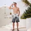 imageMens Swim Trunks Quick Dry Board Shorts with Mesh Lining Breathable Fit Hawaii Beach Shorts Swimwear Bathing SuitsBlack Grey Palm