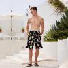 imageMens Swim Trunks Quick Dry Board Shorts with Mesh Lining Breathable Fit Hawaii Beach Shorts Swimwear Bathing SuitsBlack Skull Juice