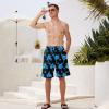 imageMens Swim Trunks Quick Dry Board Shorts with Mesh Lining Breathable Fit Hawaii Beach Shorts Swimwear Bathing SuitsBlue Coconut Tree