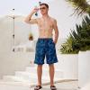 imageMens Swim Trunks Quick Dry Board Shorts with Mesh Lining Breathable Fit Hawaii Beach Shorts Swimwear Bathing SuitsBlue Tropical Leaf
