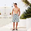 imageMens Swim Trunks Quick Dry Board Shorts with Mesh Lining Breathable Fit Hawaii Beach Shorts Swimwear Bathing SuitsFlamingo Skeleton