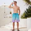 imageMens Swim Trunks Quick Dry Board Shorts with Mesh Lining Breathable Fit Hawaii Beach Shorts Swimwear Bathing SuitsGradient Palm Tree