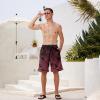 imageMens Swim Trunks Quick Dry Board Shorts with Mesh Lining Breathable Fit Hawaii Beach Shorts Swimwear Bathing SuitsGradient Red18