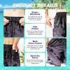 imageMens Swim Trunks Quick Dry Board Shorts with Mesh Lining Breathable Fit Hawaii Beach Shorts Swimwear Bathing SuitsLight Purple Leaves