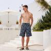 imageMens Swim Trunks Quick Dry Board Shorts with Mesh Lining Breathable Fit Hawaii Beach Shorts Swimwear Bathing SuitsNeon Palm Flamingo
