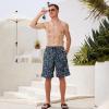 imageMens Swim Trunks Quick Dry Board Shorts with Mesh Lining Breathable Fit Hawaii Beach Shorts Swimwear Bathing SuitsNeon Palm Flamingo