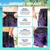 imageMens Swim Trunks Quick Dry Board Shorts with Mesh Lining Breathable Fit Hawaii Beach Shorts Swimwear Bathing SuitsPurple Leaves