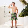 imageMens Swim Trunks Quick Dry Board Shorts with Mesh Lining Breathable Fit Hawaii Beach Shorts Swimwear Bathing SuitsTropical Banana Leaves