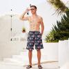 imageMens Swim Trunks Quick Dry Board Shorts with Mesh Lining Breathable Fit Hawaii Beach Shorts Swimwear Bathing SuitsTropical Leaf Flamingo
