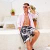 imageMens Swim Trunks Quick Dry Board Shorts with Mesh Lining Breathable Surf Beach Shorts Swimwear Bathing SuitsBlack Skull