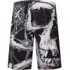 imageMens Swim Trunks Quick Dry Board Shorts with Mesh Lining Breathable Surf Beach Shorts Swimwear Bathing SuitsBlack Skull