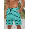imageMens Swim Trunks Quick Dry Board Shorts with Mesh Lining Breathable Surf Beach Shorts Swimwear Bathing SuitsGreen Shark14