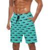 imageMens Swim Trunks Quick Dry Board Shorts with Mesh Lining Breathable Surf Beach Shorts Swimwear Bathing SuitsGreen Shark14