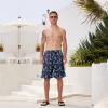 imageMens Swim Trunks Quick Dry Board Shorts with Mesh Lining Breathable Surf Beach Shorts Swimwear Bathing SuitsNeon Skull Palm