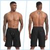 imageMens Swim Trunks Quick Dry Board Shorts with Zipper Pockets Beach Shorts Bathing Suits for Men  No Mesh LinerBlack