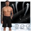 imageMens Swim Trunks Quick Dry Board Shorts with Zipper Pockets Beach Shorts Bathing Suits for Men  No Mesh LinerBlack