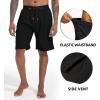 imageMens Swim Trunks Quick Dry Board Shorts with Zipper Pockets Beach Shorts Bathing Suits for Men  No Mesh LinerBlack