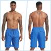 imageMens Swim Trunks Quick Dry Board Shorts with Zipper Pockets Beach Shorts Bathing Suits for Men  No Mesh LinerBlue