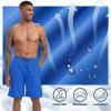 imageMens Swim Trunks Quick Dry Board Shorts with Zipper Pockets Beach Shorts Bathing Suits for Men  No Mesh LinerBlue