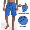 imageMens Swim Trunks Quick Dry Board Shorts with Zipper Pockets Beach Shorts Bathing Suits for Men  No Mesh LinerBlue