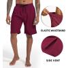 imageMens Swim Trunks Quick Dry Board Shorts with Zipper Pockets Beach Shorts Bathing Suits for Men  No Mesh LinerBurgundy