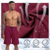 imageMens Swim Trunks Quick Dry Board Shorts with Zipper Pockets Beach Shorts Bathing Suits for Men  No Mesh LinerBurgundy