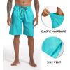 imageMens Swim Trunks Quick Dry Board Shorts with Zipper Pockets Beach Shorts Bathing Suits for Men  No Mesh LinerCyan