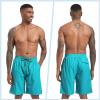 imageMens Swim Trunks Quick Dry Board Shorts with Zipper Pockets Beach Shorts Bathing Suits for Men  No Mesh LinerCyan
