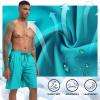 imageMens Swim Trunks Quick Dry Board Shorts with Zipper Pockets Beach Shorts Bathing Suits for Men  No Mesh LinerCyan