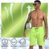imageMens Swim Trunks Quick Dry Board Shorts with Zipper Pockets Beach Shorts Bathing Suits for Men  No Mesh LinerGrass Green