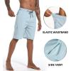 imageMens Swim Trunks Quick Dry Board Shorts with Zipper Pockets Beach Shorts Bathing Suits for Men  No Mesh LinerHaze Blue