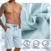 imageMens Swim Trunks Quick Dry Board Shorts with Zipper Pockets Beach Shorts Bathing Suits for Men  No Mesh LinerHaze Blue