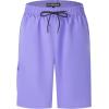 imageMens Swim Trunks Quick Dry Board Shorts with Zipper Pockets Beach Shorts Bathing Suits for Men  No Mesh LinerLavender