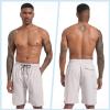 imageMens Swim Trunks Quick Dry Board Shorts with Zipper Pockets Beach Shorts Bathing Suits for Men  No Mesh LinerLight Grey